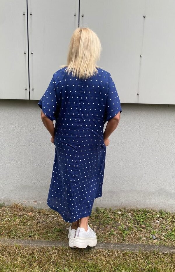 pure linen dress with dots