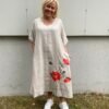 Emily Nature Long Dress With Handmade Painting