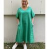 BOML Green Pure Linen 3/4 sleeves Dress