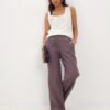Sprint Wide Linen Lavender Pants with an elastic band