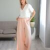 pure linen pants Maeve baby pink