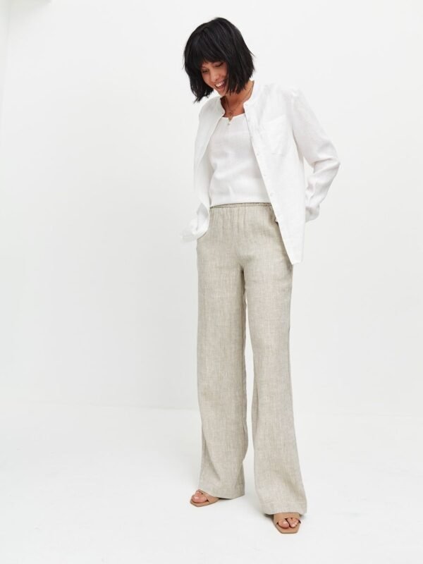 Wide linen pants with an elastic band, Alvario
