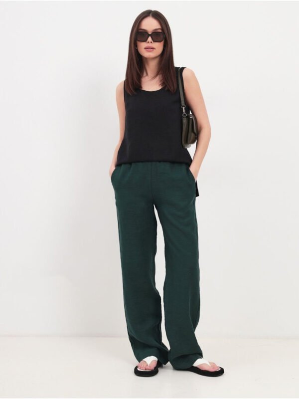 Wide linen pants with an elastic band, Zenith