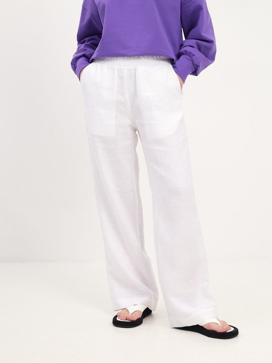 Sprint Wide Linen White Pants