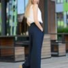 pure linen pants Maeve dark blue