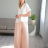 pure linen pants Maeve baby pink