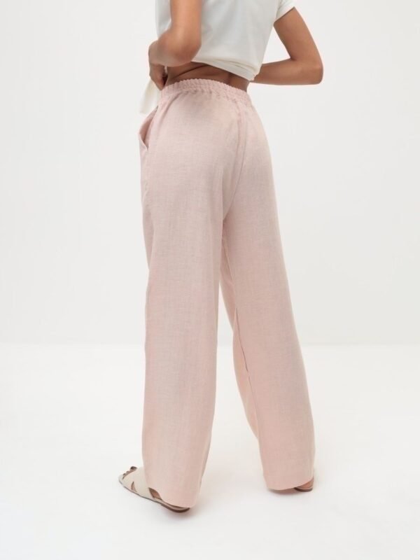 Wide linen pants with an elastic band, Pinkler