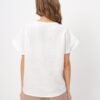Pure linen blouse with dropped sleeves