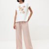 Wide linen pants with an elastic band, Pinkler