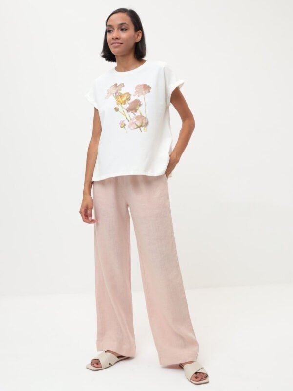 Wide linen pants with an elastic band, Pinkler