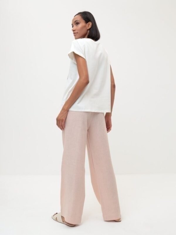 Wide linen pants with an elastic band, Pinkler