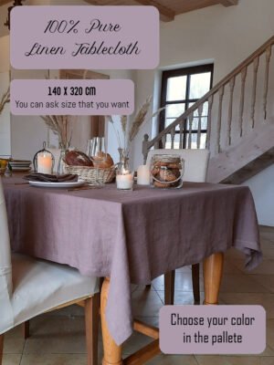 Pure Lavender Linen Tablecloth
