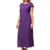 Purple Pure Linen Dress Evelyn