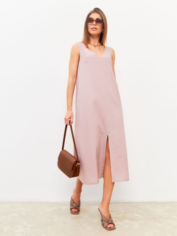 Baby Pink Pure linen dress Carla in US