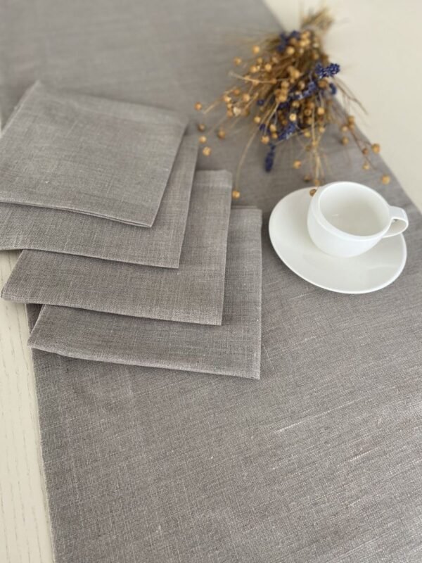 Grey Pure Linen Napkins