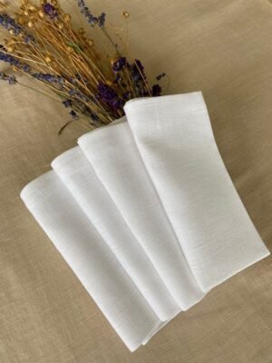 White Pure Linen Napkins