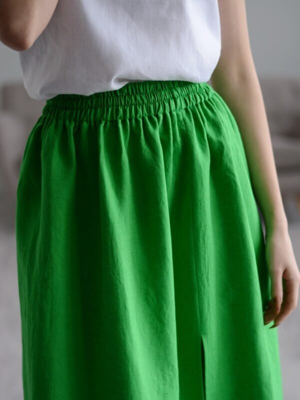 pure linen long skirt