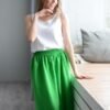 pure linen long skirt